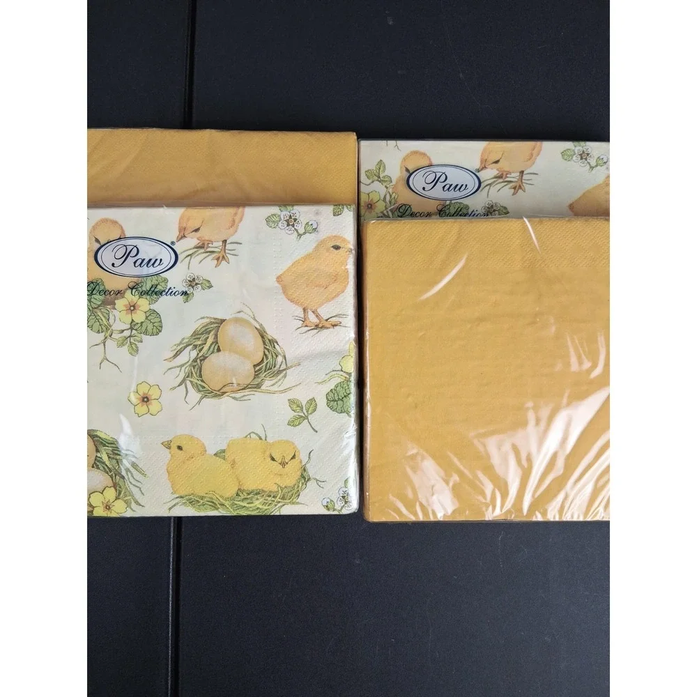 Baby Chicks Paper Luncheon Napkins 12X12 Lot of 4 Packs Easter‎ Decoupage Craft